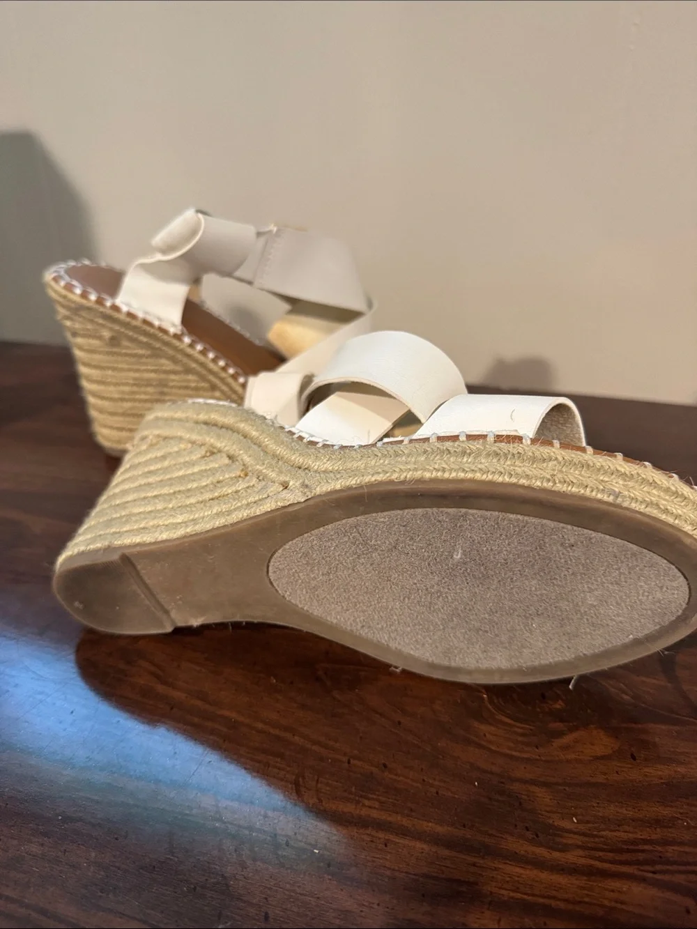Kohl's White Espadrille Wedge Sandals with Crisscross Straps